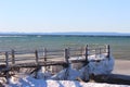 Frozen Dock in Winter Royalty Free Stock Photo