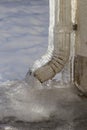 Frozen rainwater downpipe Royalty Free Stock Photo