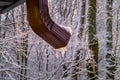 Frozen drain-pipe with icicles Royalty Free Stock Photo