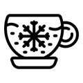 Frozen drink cup icon outline vector. Glass cream Royalty Free Stock Photo