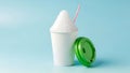Frozen drink in disposable cup with. Royalty Free Stock Photo