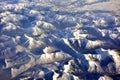 Frozen earth of North of America from airplane in sky