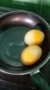 Frozen Eggs in Fry Pan