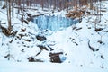 Frozen Falls & Fall Leaves