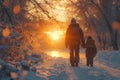 Frozen family ties Winter reunions creating cherished memories in snowy settings Royalty Free Stock Photo