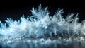 Frozen feathers a delicate arrangement of ice crystals on a dark background. Generative AI Royalty Free Stock Photo