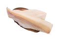 Frozen fillet of cod isolated on white Royalty Free Stock Photo