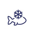 frozen fish line icon on white