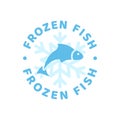 Frozen fish, product vector label
