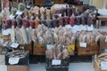 Frozen fish and berries, winter street market in Yakutsk, Sakha, Yakutia