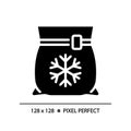 Frozen food pixel perfect black glyph icon