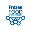 Frozen food premium, abstract label for freezing vector Illustration