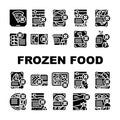 Frozen Food Storage Packaging Icons Set Vector