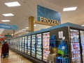 The Frozen Foods aisle of a Schnucks grocery store Royalty Free Stock Photo