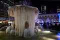 Frozen fountain in Bryant Park, New York Royalty Free Stock Photo