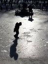 Frozen fountain children play silhouette