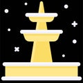 Frozen fountain icon, Winter city related vector