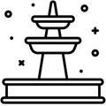 Frozen fountain icon, Winter city related vector