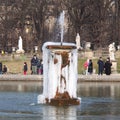 Frozen fountain in Paris