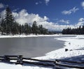 Frozen Foxboro Lake Royalty Free Stock Photo