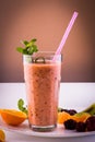 Frozen and fresh fruits smoothie with mint Royalty Free Stock Photo