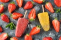 Frozen fruit ice with strawberries Royalty Free Stock Photo