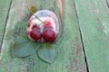 Cherries in ice. Frozen fruits. Royalty Free Stock Photo