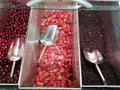 Frozen fruits in three compartments Royalty Free Stock Photo