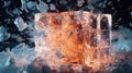 Frozen Fury: A Captivating Display of an Exploding Block of Ice Royalty Free Stock Photo