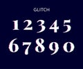 Frozen glitch screen distortion vector numbers black