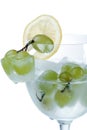 Frozen grapes and lemon Slice