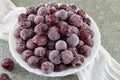 Frozen grapes in a white bowl Royalty Free Stock Photo