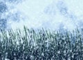 Frozen grass on a snowfall backgrounds