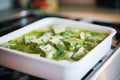 frozen green curry blocks ready for reheating