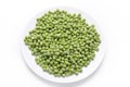 Frozen green peas on a plate Royalty Free Stock Photo