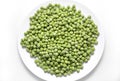 Frozen green peas on a plate Royalty Free Stock Photo