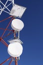 Frozen GSM antenna in blue sky Royalty Free Stock Photo