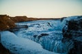 frozen Gullfoss waterfall Royalty Free Stock Photo