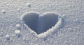 Frozen heart shape in ice surface Royalty Free Stock Photo
