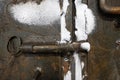 Frozen latch or lock Royalty Free Stock Photo