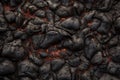 Frozen hot lava surface. Generate Ai Royalty Free Stock Photo