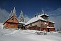 Frozen house at winter