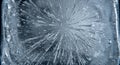 Frozen ice block with radial air bubbles trapped inside. The bubbles Royalty Free Stock Photo
