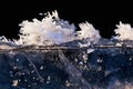 Frozen ice crystals on a ice edge a cold winter Royalty Free Stock Photo