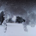 Frozen ice crystals formed by melting snow Royalty Free Stock Photo