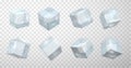 Frozen ice cubes realistic vector illustrations set