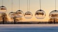 Contemporary Landscape Snow Globes: A Quiet Contemplation At Sunset
