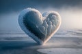 frozen ice heart winter symbol love Generative AI