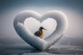 frozen ice heart winter symbol love Generative AI