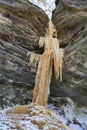 Frozen Ice Waterfall, Starved Rock State Park Royalty Free Stock Photo